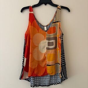 Anthropologie Tiny Mixed Print Tank Top Small SP Abstract Boho Flowy